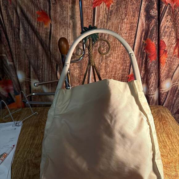 Prada Handbags - Vintage Prada Tessuto Nylon Handbag with Rigid Handle - Cream/Ivory